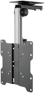 ZeboZap ZZTVC8022 Ceiling TV Mount Flip Down for RV, Kitchen, Gazebo – Retractable Fold Down TV Mount from Ceiling – Fits 13–37" Screens – Height Adjustable – Holds 44lbs – Easy Install