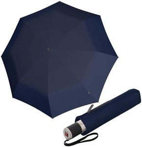 Knirps C.241 Automatic Rain Umbrella, Vegan Leather Handle Compact, Navy