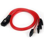 StarTech.com 50cm SFF-8087 to 4x SATA - Internal Mini SAS to SATA Reverse Cable - internal Mini SAS to SATA (SAS8087S4R50), red