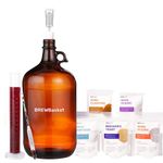 BREWBasket Fermentation Carboy 4 L with Wine Making Supplies, Hydrometer and Recipe Guide (Kit + Hydrometer)