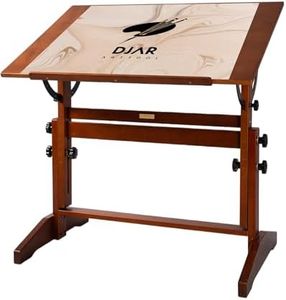 DJAR 35"x24" Adjustable Wooden Drafting Table & Art Drawing Desk, Walnut