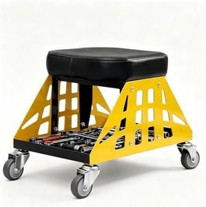 Rolling Shop Stool with Wheels, Heavy Duty Garage Mechanic Stool Chair Rolling Shop Seat [400 LBS Capacity] Work Stool Creeper Seat with Storage Tray for Automotive Auto Repair/Detailing Stool/Salon