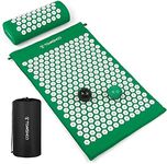 TOMSHOO Acupressure Set, Acupressure Mat and Pillow with 2pcs Massage Balls- Pain Relief Therapy Muscle Back Neck with Travel Bag for Men and Women