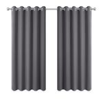 PONY DANCE Thermal Blackout Curtains 66x54 for Bedroom Grey Blackout Eyelet Curtains 54 Inch Drop Small Curtains for Living Room/Kitchen Window Treatment, W66 X L54, 2 Panels, Gray