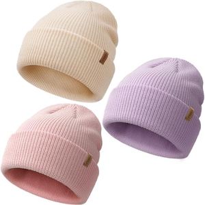 Bebila Baby Beanie Toddler Infant Winter Hats Knit Warm Caps for Boys Girls (US, Age, 6 Months, 36 Months, Light+Pink+Purple)