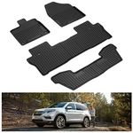 KIWI MASTER Floor Mats Compatible for 2016-2022 Honda Pilot All Weather Mat Liners Front Rear 3 Row Seat TPE Slush Liner Black 08P17-TG7-300