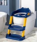 MomNess Potty Training Seat with Adjustable Step Ladder, Soft Removable Seat, Foldable Design, Baby Potty Training Seat/Kids Toilet Seat 1-5 Years With Child Safety Non Slip Ladder Pads