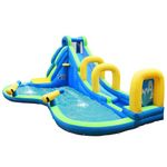 DORTALA Inflatable Water Slide, Bounce House Water Park with Climbing Wall, Splash Pool & Water Cannon, Including Oxford Carry Bag, Repair Kit, Stakes, Hose (Without Blower)