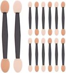 Ukerdo 50pcs Disposable Eyeshadow Brush Applicators Professional Comestic Double Ended Sides Make Up Oval Tools Short Sponge Latex-7.7cm