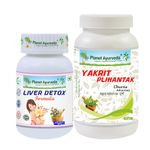 Planet Ayurveda Medicine for Fatty Liver - Pack of Yakrit Plihantak Churna (75gm) and Liver Detox Formula | Complete Solution for Liver Disease