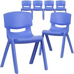 Flash Furniture 6 Pk. Blue Plastic Stackable School Chair with 13.25'' Seat Height