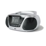 DAB DAB+ CD playe, FM Radio, Wireles Bluetooth, Stereo Speaker System, Clock, USB player (AZATOM Zenith Z4 Silver)