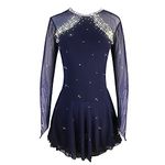 Figure Skating Dress Lady's Skating Costume Girls Simple Generous Women Multiple Colors Blue