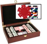 Da Vinci Da Vinci Mahogany Wood Poker Chip Set with 200 11.5 Gram Chips