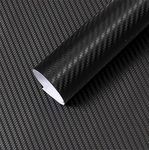 CVANU 24"x200" 3D Black Carbon Fiber Vinyl Car Wrap Sheet Roll Film Sticker Decal