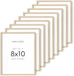 HAUS AND HUES 8x10 Frame Set of 9-8x10 Wood Picture Frame Wood Frames 8x10 Wood Frame Natural Wood Picture Frames Light Wood Frame 8x10 Picture Frame Wood Color Frame Natural Wood Frame