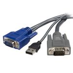 StarTech.com 10 ft Ultra-Thin USB VGA 2-in-1 KVM Cable - Keyboard/Video/Mouse (KVM) Cable - USB, HD-15 (VGA) (M) to HD-15 (VGA) (M) - 10 ft - Black - SVUSBVGA10