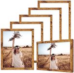 TWING 8x10 Picture Frames Set of 6, Rustic Photo Frames Collage for Wall Decor Mounting or Table Display,Home Decorative Wall Gallery Picture Photo Frame Wood Brown,Walnut