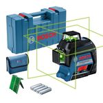 Bosch Professional Laser Level GLL 3-80 G (green laser, interior, working range: 30m, 4x battery, AA, in carrying case)