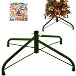 Christmas Tree Stand Folding Christmas Tree Base Holder for 1-4 Ft Artificial Trees Replacement Xmas Tree Stand Fits Under 0.87 Inch Pole (35cm/Green)