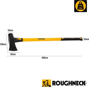 Roughneck Fibreglass Splitting Maul – 2.7kg Heavy Duty Axe