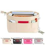 HyFanStr Purse Organizer Insert with Zipped Top for Tote Bag, Handbag Shaper with 13 Pockets