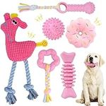 Puppy Toy for Teething Soft & Durable 6-pack Dog Chew Squeaky Toys for Small and Medium Dogs Suitable for 2-8 Months Puppies’ Teething Small Dog Teeth Cleaning and Oral Health Protection (6 pack pink)