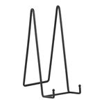 Large Plate Holder Display Stand - 12 inch Super Tall Big Plate Stands for Heavy Duty Display - Metal Picture Frame Stand - Tabletop Easel Stand for Decorative Platter | Plaque | Book - 2 Pack - Black