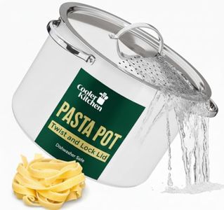 Cooler Concepts Pasta Pot with Strainer Lid - 5.5 Quart Large Spaghetti Pot - Twist & Lock for Easy Drain & No Colander Or Strainer Basket Insert Needed - Dishwasher Safe Pots