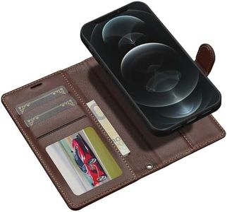 Procarcasa for iPhone 12 Pro Max Wallet Case,for iPhone 12 Pro Max Flip Case,2 in 1 Magnetic Detachable Case with Card Holders Stand Feature PU Leather Phone Cover for iPhone 12 Pro Max-Brown