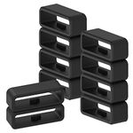 10 Pack Watch Band Holder Compatible with Garmin Instinct/Instinct 2/Vivoactive 4/Fenix 7/Fenix 6/Fenix 5 Band Keeper, 22mm Silicone Replacement Watch Band Clasp Clip Keeper Ring Loop Fastener (Black)