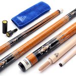 CUESOUL 3 Cushion Carom Billiard Cue Orange 56inch Weight 18oz,Wooden Joint System