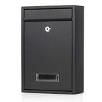 Locking Mailbox Wall Mounted - Jssmst mailboxes with Lock Medium Capacity (Black Matt)