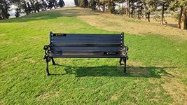 WildMonk� Royal Cast Iron Garden and Outdoor Seating Bench 3 Seater Metal Garden Bench for Indoor & Outdoor Park/Patio/Living Room/Terrace/Balcony (Black)