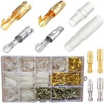 Bullet Connectors Kit 400PCS, 3.9mm Bullet Terminals with Insulation Cover, Gold Brass Bullet Wire Connectors Male and Female Crimp Terminals, Car Bike Automotive Motorcycle Electrical Connector kit