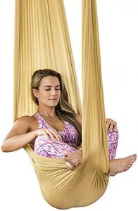 PINC Active Silk Aerial Yoga Swing & Hammock Kit for Improved Yoga Inversions, Flexibility & Core Strength - Gold