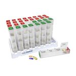 Monthly Medication Organizer for Drawer or Lock Box with 31 Pill Boxes and 4 Daily compartments by MedCenter (Extra Large)