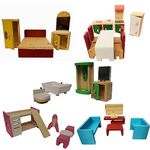 Make-Believe Dreamweaver Dollhouse Miniature Furniture Living Dining Bedroom Kids Room Kitchen Bathroom (Full Pack of 5 Sets)