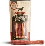 Bully Bunches 6 Inch Collagen Wrapped in Beef Bully Stick | All-Natural, Long Lasting Dog Chew | Dental Stick for Avid Chewers (6 Inch, 5 Pack)