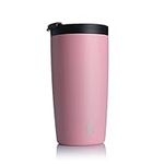 HYDRATE Travel Coffee Mug, Reusable Coffee Cup with Leak-Proof Lid, Multiple Colors, Stainless Steel Thermal Mug for Hot and Cold, 500ml Insulated Coffee Mug for Men, Women & Adults (Pink)