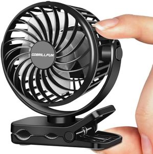 GOBRILLFUN 2.7 Inch Small Fan for Kids, Tiny Fan Clip on Backpack, Umbrella, Neck, USB & Battery Operated Portable Fan for Personal Outdoor Cooling, 150g Light Weight for Kids and Women