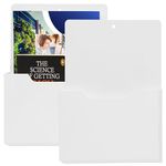 BELLE VOUS White Magnetic File Holders (2 Pack) - Hanging Wall-Mounted File Organiser for A4 Papers & Office Supplies - Storage Holder Mail Pocket Set