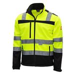Nitras Motion TEX VIZ Hi Vis Softshell Jacket | Work Jacket with 3M Reflective Trimming | Windbreaker | L
