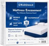 Guardmax Zippered Mattress Encasement - California King Size - 100% Waterproof Mattress Protector - Bed Bug Mattress Cover Protects Against Bed Bugs, Dust, & Dirt - Soft and Hypoallergenic.
