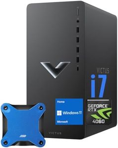 HP Victus 15L i7 RTX 4060 Ultimate Gaming Desktop, Intel i7-14700F (Beats Intel i9-12900F), GeForce RTX 4060, 32GB RAM, 1TB SSD, RJ-45, DisplayPort, Wi-Fi 6, Windows 11 Home, Black