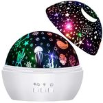 Moredig Baby Lights Projector, Roating Sensory Lights with 8 Lighting Modes, Starry Sky & Ocean Night Light Porjector for Kids, Baby Sensory Toy Gifts for Baby Gifts for Girls Boys - White