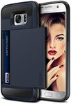 Vofolen Case for Galaxy S7 Case Wallet Slidable Card Holder Slot ID Pocket Protective Hard Shell Shock Absorbing TPU Tough Rubber Bumper Armor Scratch-Proof Case Cover for Samsung Galaxy S7 Navy Blue