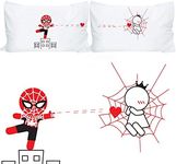 BOLDLOFT Captured by Your Love Couples Pillowcases-Funny Couples Gifts,Spider Superhero Gifts for Men Boyfriend Husband Christmas Anniversary Valentines Day