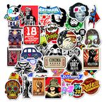 YellowCult 100 Random No-Duplicate Adhesive Vinyl Stickers Pack for Fashion Labels, Art, Laptop, MacBook, Car, Skate Board, Luggage [100 Waterproof Vinyl Stickers - Style E] (E1002020)