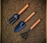 GOLD DUST Gardening Tools, Garden Tools, (Trowel, Hand Cultivator, Garden Fork), Home Gardening Tools, Plant Tools for Home Garden, Gardening Tools for Home Garden